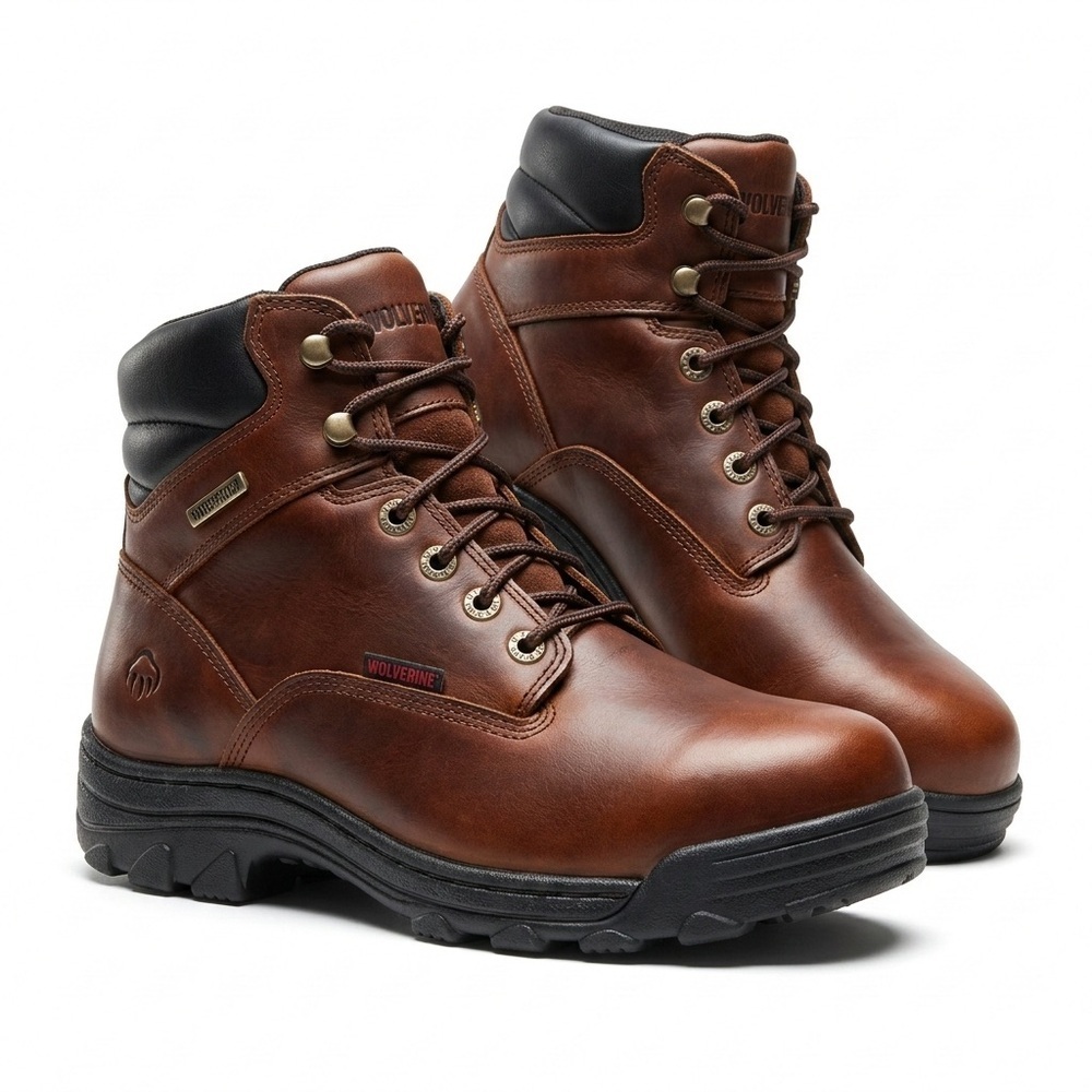 Wolverine Men’s Raider Waterproof Leather Work Boots Brown 9M